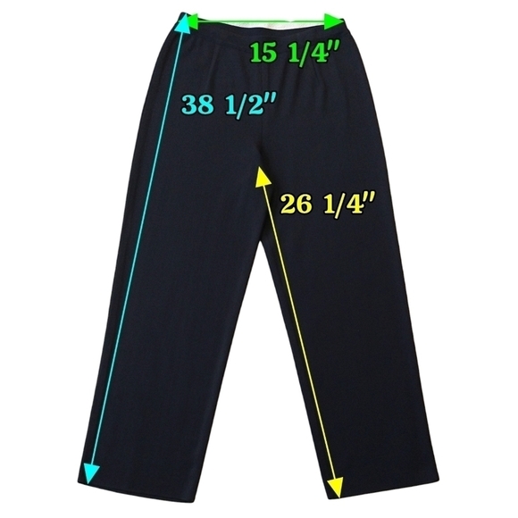 Exclusively Misook Black High Rise Knit Pull On Pants Straight Leg Classic - Picture 2 of 9